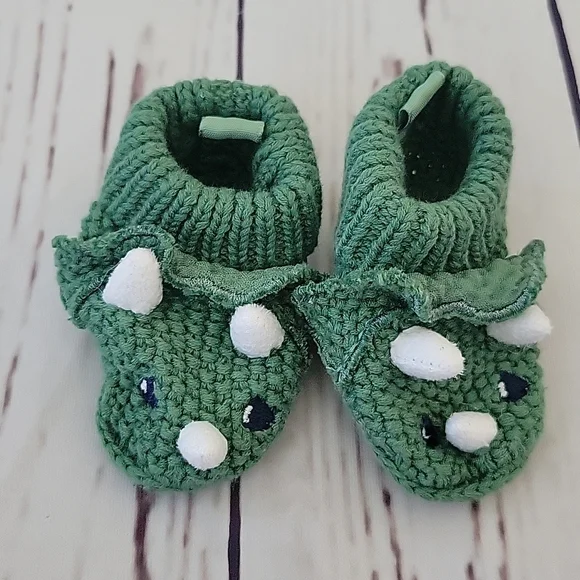 Knitted Slippers Baby Dino Slippers Carter's Shoes Dino Knitted
